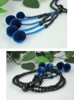 日蓮宗 本式数珠 青虎目石　8寸　菊房 (房色:ブルー) ブルータイガーアイ京念珠 男性用 女性用 